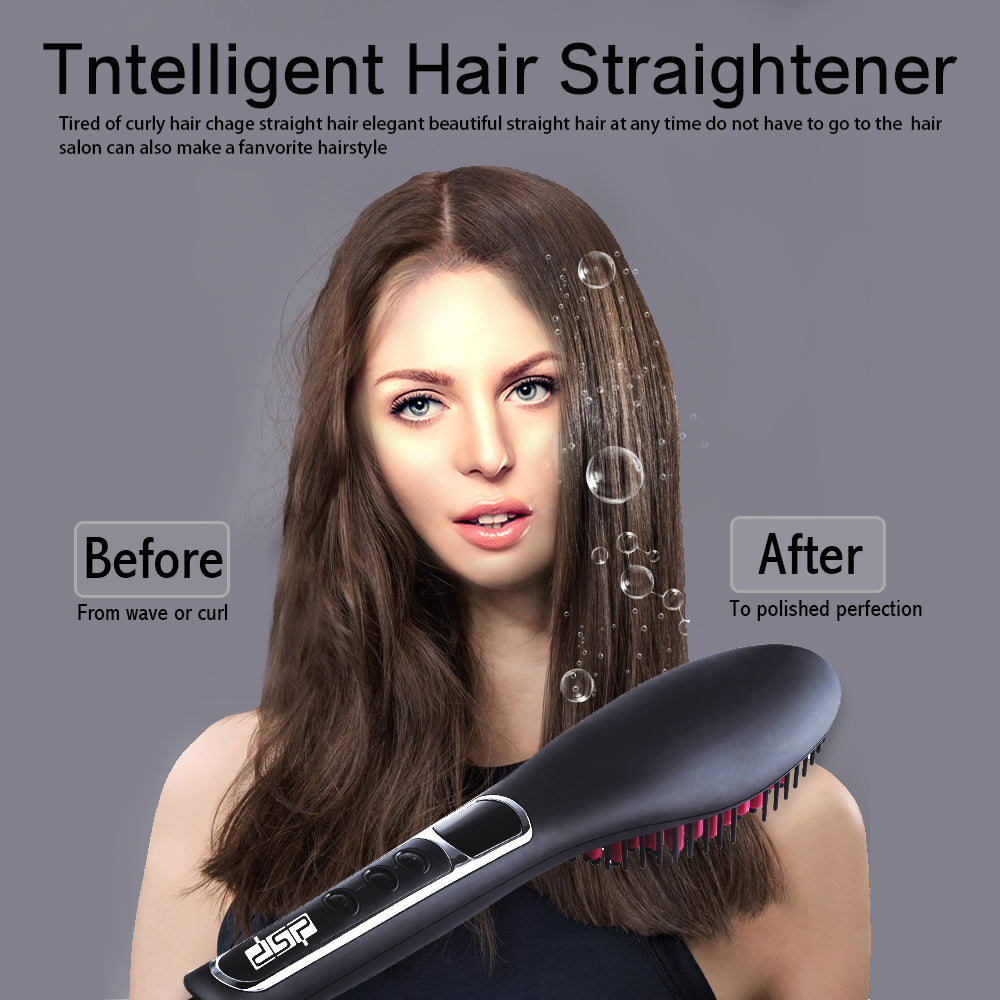 SalonPro 55W Hair Brush with Dual Heat Control & 450°F Smart Display, Free Curls/Straightening