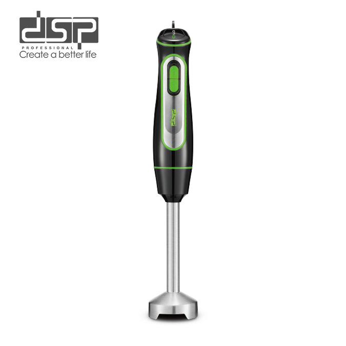DSP Immersion Blender Handheld, 500W Cordless Electric Hand Mixer with 4 Stainless Steel Blades, 6-Speed Electronic Touch Control & LED Display, Detachable 304 Stainless Steel Stirring Bar for Smoothies, Puree, Baby Food