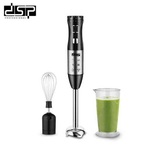 DSP 3 in 1 Immersion Blender Handheld, 400W Corded Electric Stick Emulsion Blender with Turbo Function, Variable Speed, Stainless Steel Blades & Whisk, Perfect for Smoothies, Soup, Puree (220-240V, 700ml Cup Included)