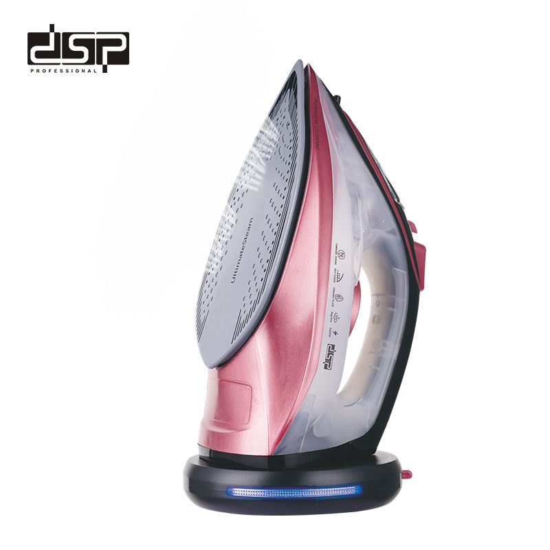 DSP Steam Iron for Clothes, 2200W Fast Heating with Retractable Cord, Ceramic Soleplate, Burst of Steam & Variable Control, Self-Cleaning, 220ml Water Tank - Perfect for Home Use