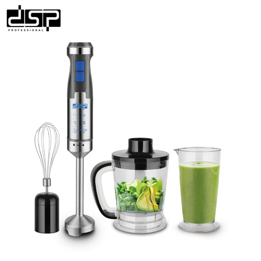 DSP 3 in 1 Immersion Blender Handheld, 1500W Pure Copper Motor, Variable Speed Control, Detachable Stainless Steel Blades, Includes Egg-Beater, 700ml Measuring Cup & 1.0L Meat Grinder – Perfect for Soup, Smoothies, Baby Food (220-240V)