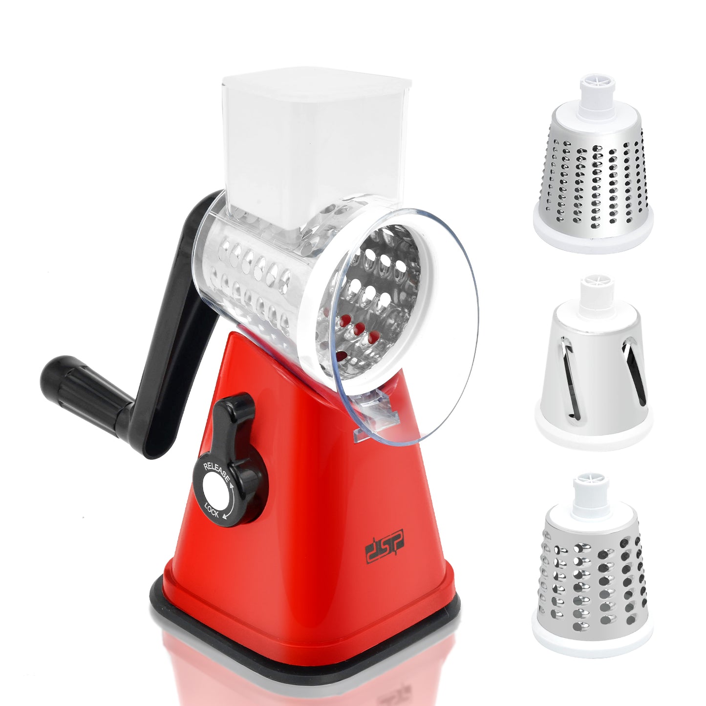 3-in-1 Manual Food Processor, Hand-Operated Veggie Cutter with Stainless Steel Blades for Kitchen & Camping