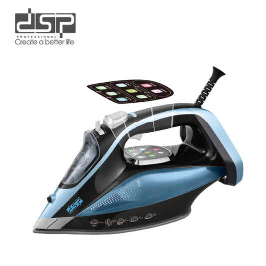 DSP 2400W Steam Iron for Clothes, Ceramic Soleplate, 360ml Tank, 32-42g/min Steam, Spray/Burst/Continuous Steam, Self-Clean, Auto Shut-Off, Retractable Cord, 6 Preset Modes for All Fabrics