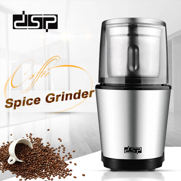 300W Professional Coffee Grinder with Stainless Steel Body, Pulse Mode & Safety Lock, Low Noise Design for Espresso/French Press at Home