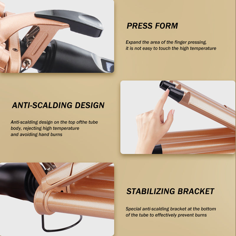 Ceramic Coated Professional Hair Curler with Dual 13mm/16mm Barrels, 3-Min Fast Heat & Auto Shut-Off, Damage-Free Styling for Salon/Home Use