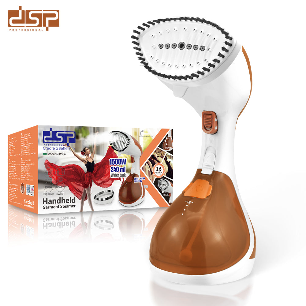 1500W Handheld Garment Steamer, 20-25g/min Continuous Steam & 3-in-1 Ironing with Removable Brush for Fast Wrinkle Removal