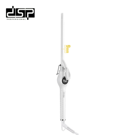 Ceramic Coated Hair Curler 9mm Barrel 750℉ Digital Temp Control 360° Rotary Cord Damage-Free Styling All Hair Types Home Travel Salon