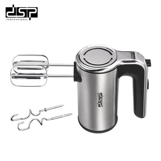 DSP 200W Electric Hand Mixer, 5-Speed with Turbo, Stainless Steel Beaters & Dough Hooks, 220-240V for Home Baking, Cake, Whipped Cream