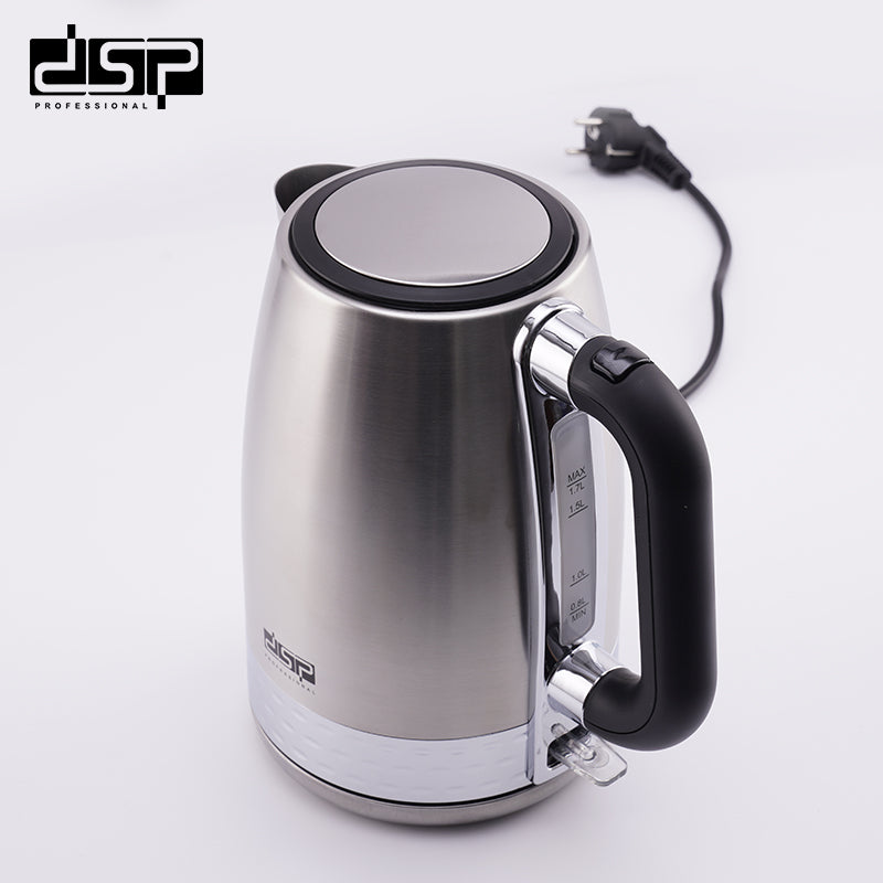 DSP Electric Kettle, 1.7L Fast Boiling Water Kettle with Auto Shut-Off & Boil-Dry Protection, 2200W Stainless Steel Electric Tea Pot for Home, Removable Filter & 360° Swivel Base, Kitchen Appliance