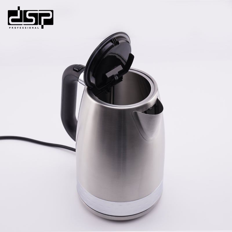 DSP Electric Kettle, 1.7L Fast Boiling Water Kettle with Auto Shut-Off & Boil-Dry Protection, 2200W Stainless Steel Electric Tea Pot for Home, Removable Filter & 360° Swivel Base, Kitchen Appliance