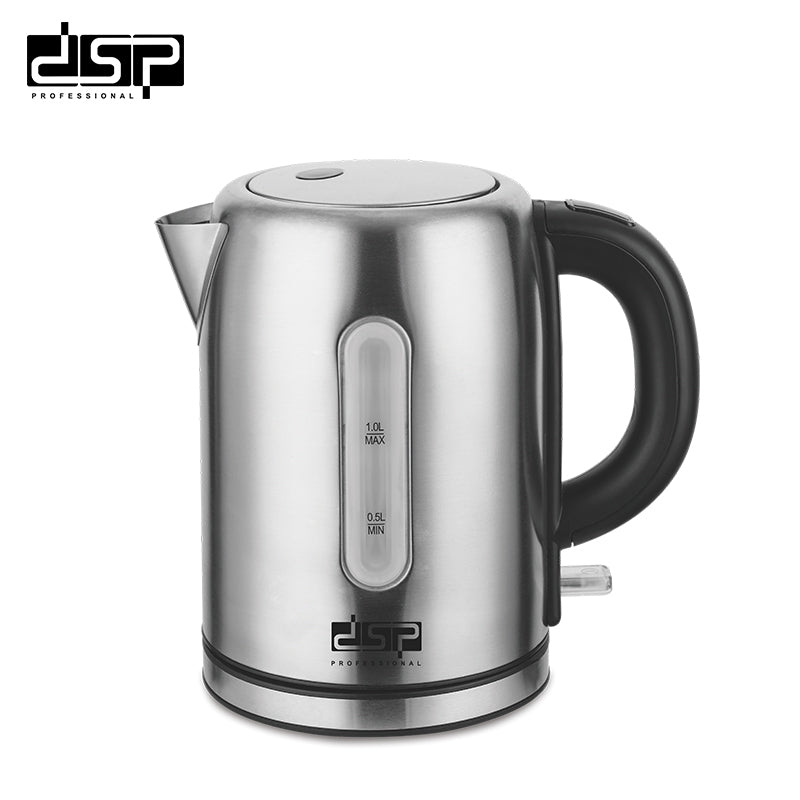 DSP Electric Kettle 1.0L, 2200W Fast Boil Stainless Steel Hot Water Kettle, Auto Shut-Off, 360° Swivel Base & Removable Filter, Safe for Tea, Coffee – Ideal Kitchen Appliances for Home