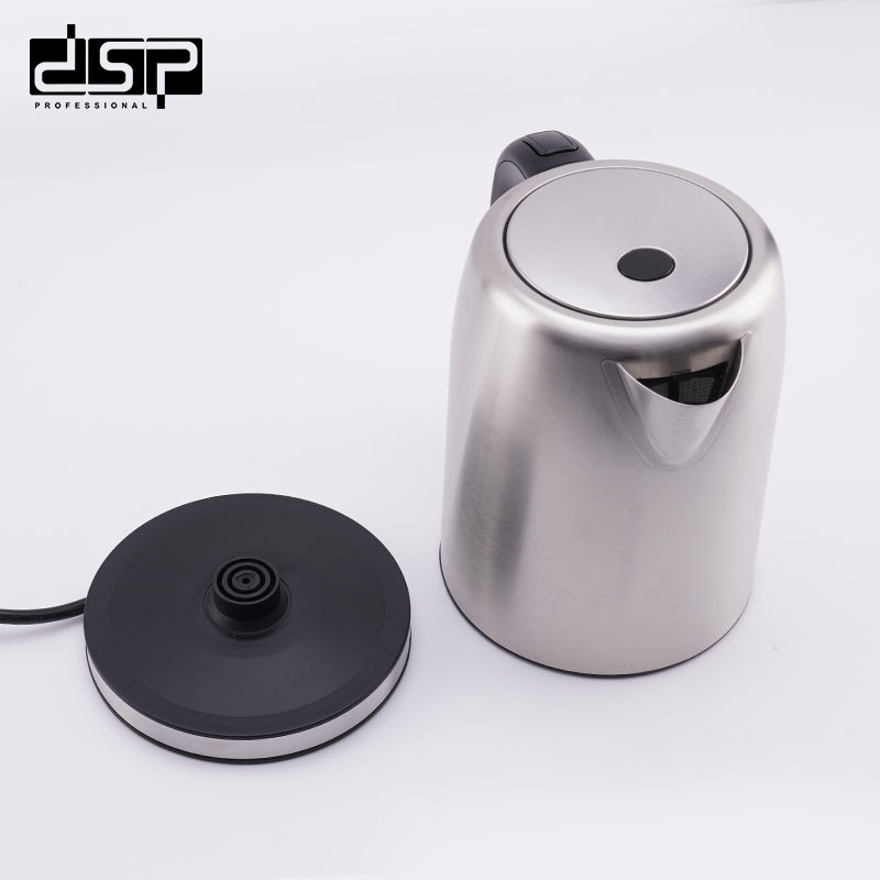 DSP Electric Kettle 1.0L, 2200W Fast Boil Stainless Steel Hot Water Kettle, Auto Shut-Off, 360° Swivel Base & Removable Filter, Safe for Tea, Coffee – Ideal Kitchen Appliances for Home