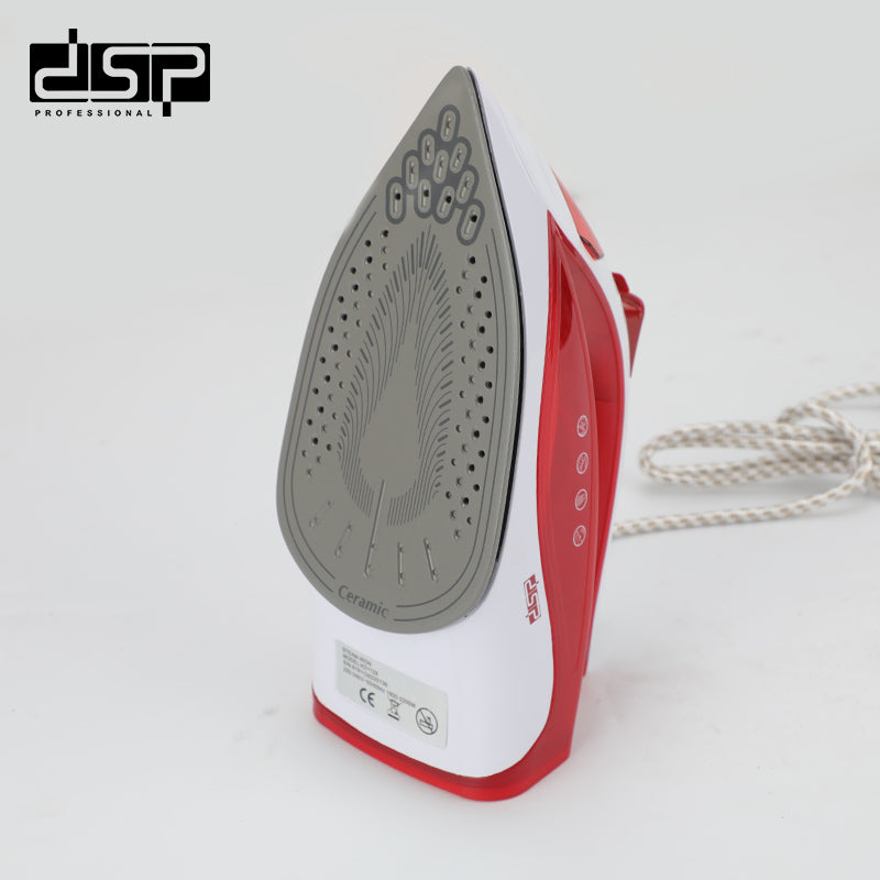 DSP Steam Iron for Clothes, 2200W Ceramic Soleplate, Adjustable Temperature, Continuous & Vertical Steam, Self-Cleaning, Retractable Cord, Ideal for Home Use