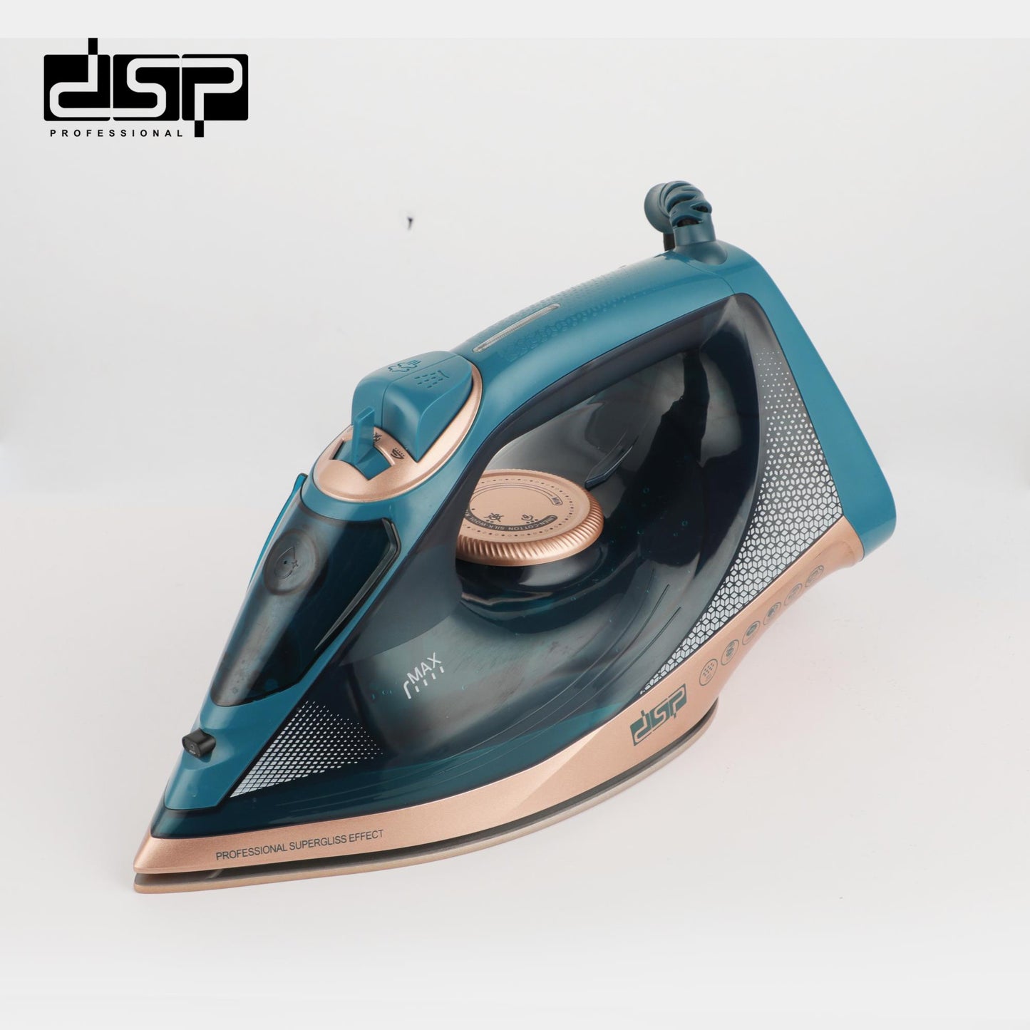 DSP Steam Iron for Clothes - 2200W Ceramic Soleplate with Retractable Cord, Adjustable Steam (15-25g/min), 330ml Tank, Overheat Protection - Ideal for Home Use