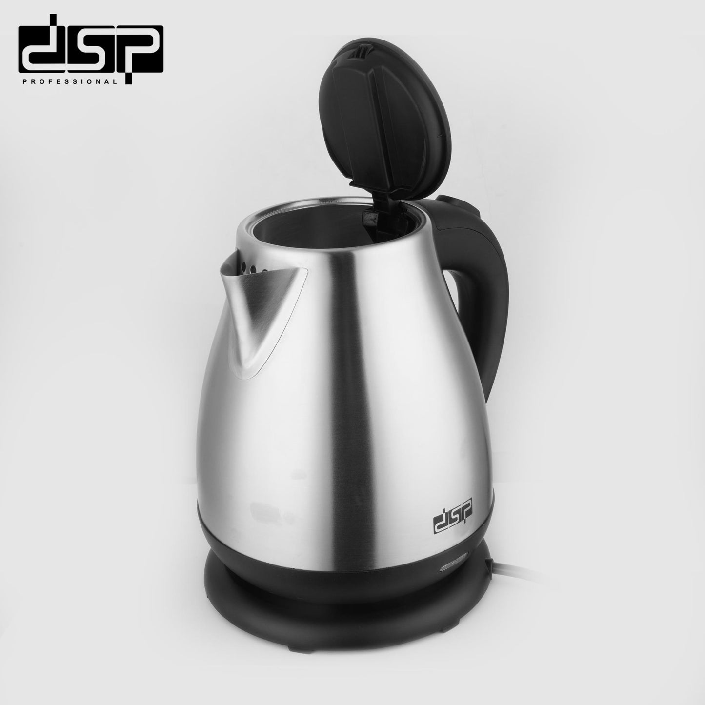 DSP Electric Kettle 1.7L, 2200W Fast Boiling Hot Water Kettle with 304 Stainless Steel, Auto Shut-Off & Boil-Dry Protection, 360° Cordless Base for Home Kitchen Appliances