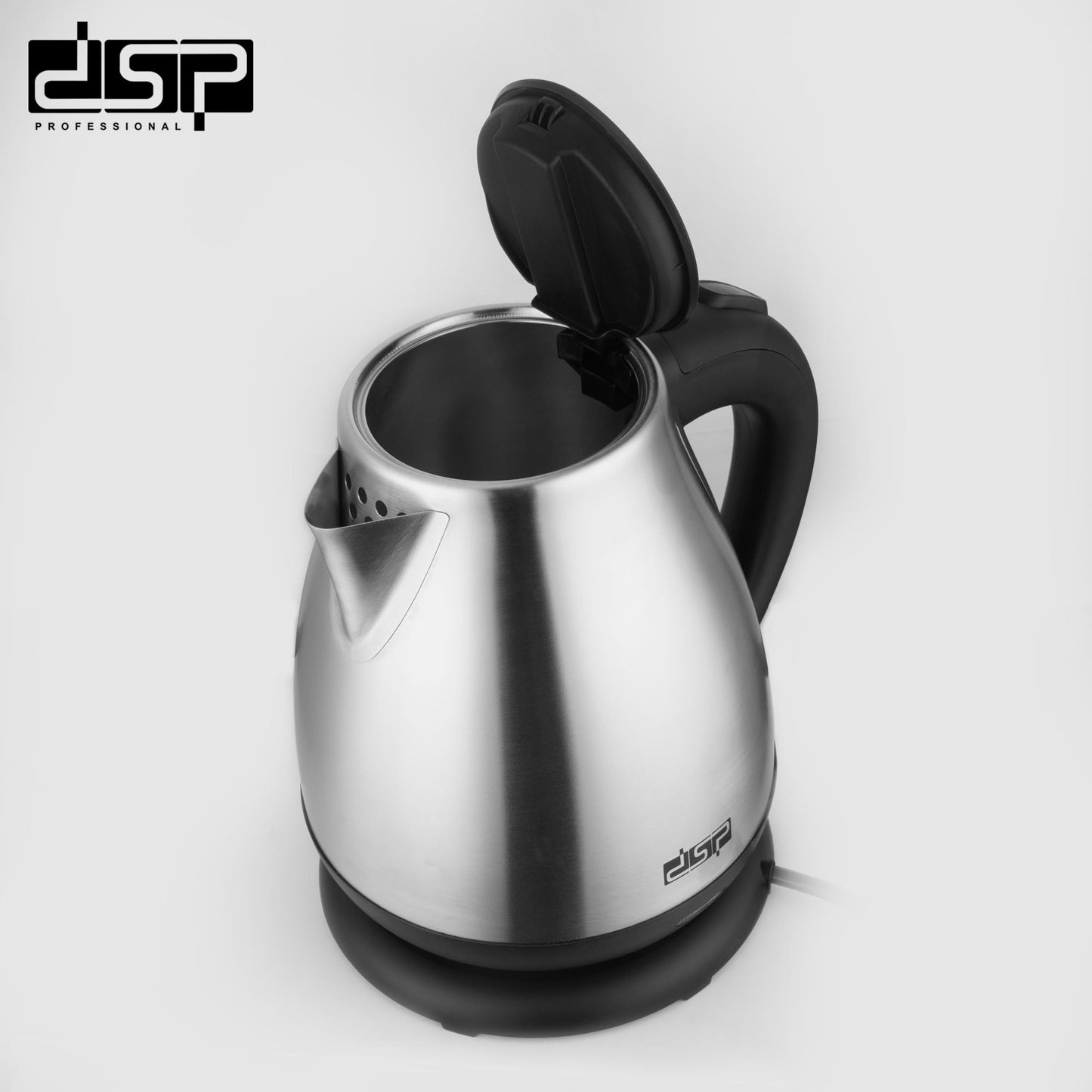 DSP Electric Kettle 1.7L, 2200W Fast Boiling Hot Water Kettle with 304 Stainless Steel, Auto Shut-Off & Boil-Dry Protection, 360° Cordless Base for Home Kitchen Appliances