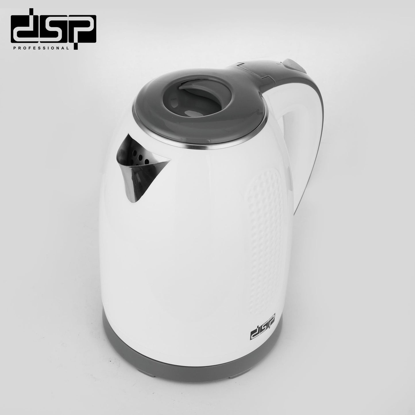 DSP 1.7L Electric Kettle – 2200W Fast Boiling, 304 Stainless Steel & Anti-Scald PP, Auto Shut-Off & Boil-Dry Protection, 360° Cordless for Home & Kitchen Appliances