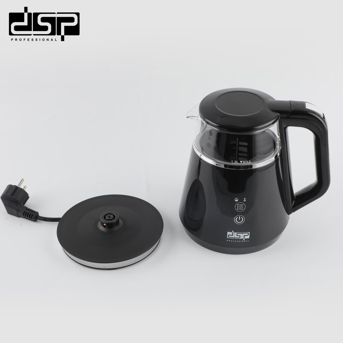 DSP 1.0L Electric Kettle – Glass Boiling Water Kettle with Auto Shut Off, 5 Temp Settings & Keep Warm, BPA-Free, Fast Boil & Anti-Scald Design