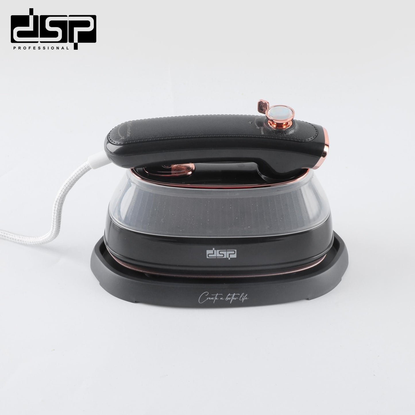 DSP Steam Iron for Clothes – 1200W Powerful Steam, Ceramic Soleplate, 170ml Water Tank, Adjustable Steam, Dry & Wet Ironing, Overheat Protection, Fast Preheating (30s), Includes Stand & Measuring Cup