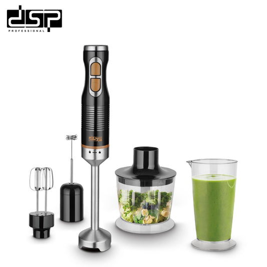 DSP 5 in 1 Immersion Blender Set, 1000W Handheld Stick Blender with Variable Speed, Stainless Steel Blades, 700ml Measuring Cup, Meat Grinder & Milk Frother – Perfect for Smoothies, Soups & Baby Food