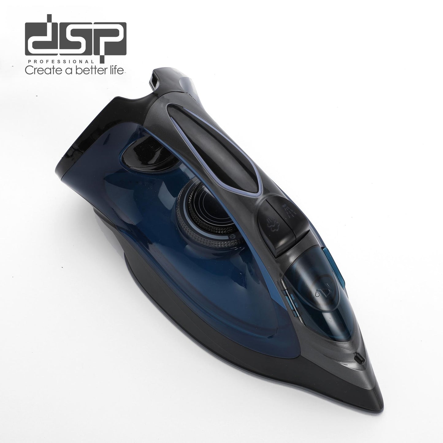 DSP 2200W Steam Iron for Clothes, Ceramic Soleplate, 300ml Water Tank, Adjustable Steam & Vertical Steam, Retractable Cord, Self-Cleaning – Powerful & Efficient Ironing