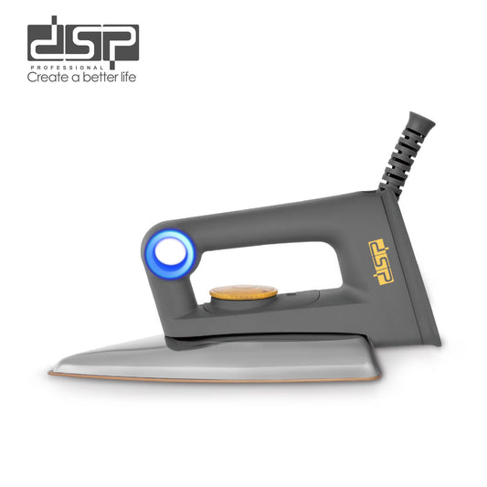 DSP Dry Iron for Clothes with Retractable Cord - 1200W, 220°C Max Temperature, Teflon Non-Stick Soleplate, Adjustable Heat & Overheat Protection, LED Indicator - Home Ironing (220-240V)