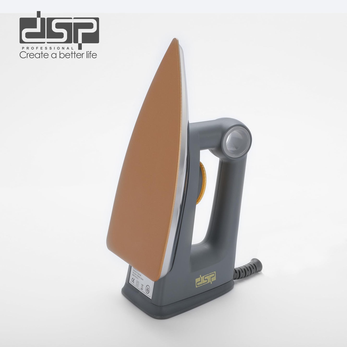 DSP Dry Iron for Clothes with Retractable Cord - 1200W, 220°C Max Temperature, Teflon Non-Stick Soleplate, Adjustable Heat & Overheat Protection, LED Indicator - Home Ironing (220-240V)