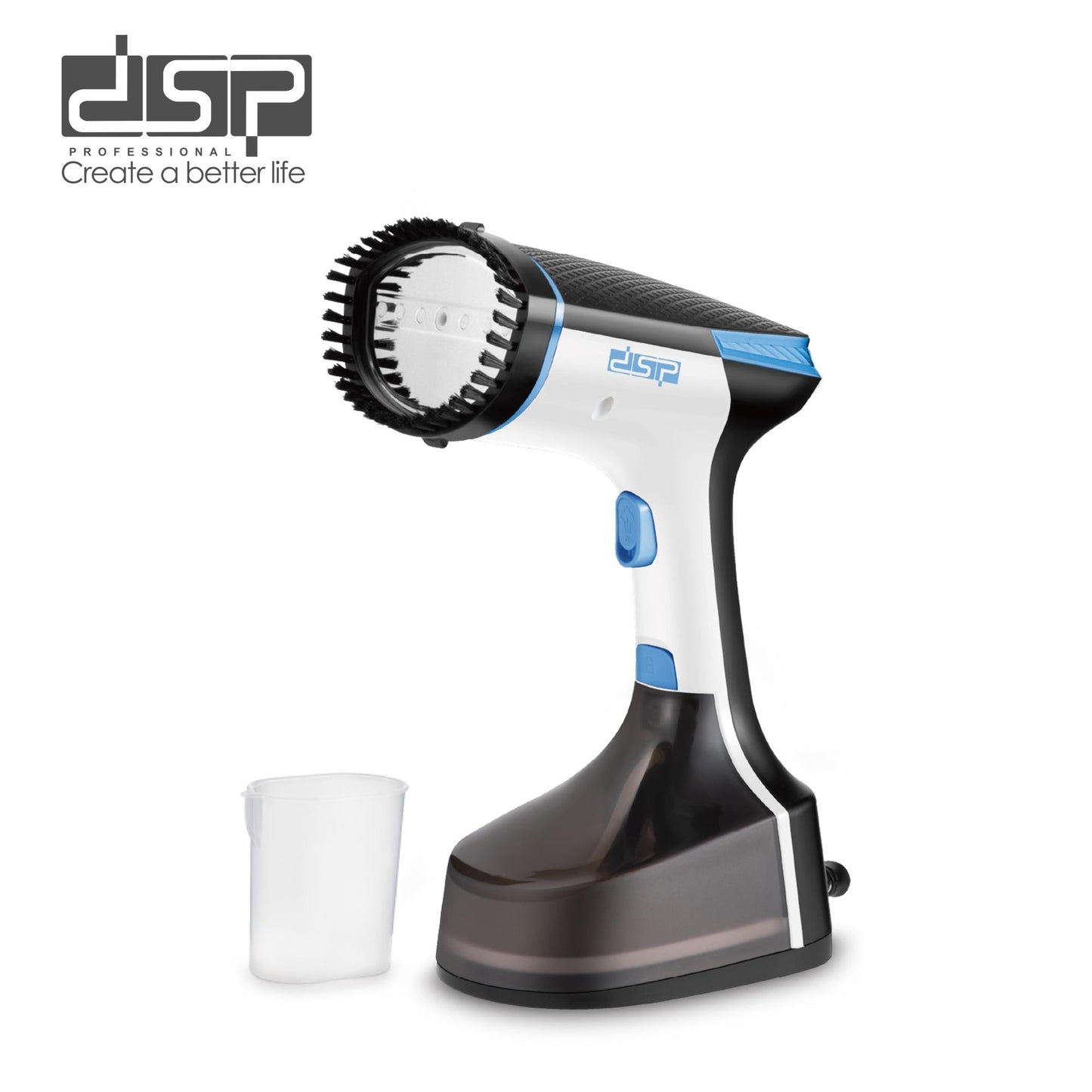 DSP Handheld Garment Steamer for Clothes, 1500W Portable Travel Steamer with 300ml Tank, 304 Stainless Steel Plate, 3-in-1 Hanging/Flat/Ironing, Fast 15s Preheat – Mini Steamer for Home Use