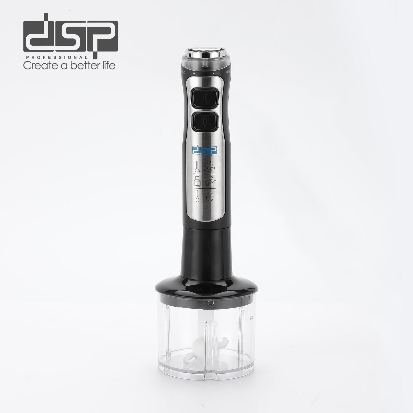 DSP 5 in 1 Immersion Blender Set - 1000W Handheld Stick Blender with 304 Stainless Steel Blades, Variable Speed, 700ml Measuring Cup & Accessories for Smoothies, Soup & Baby Food