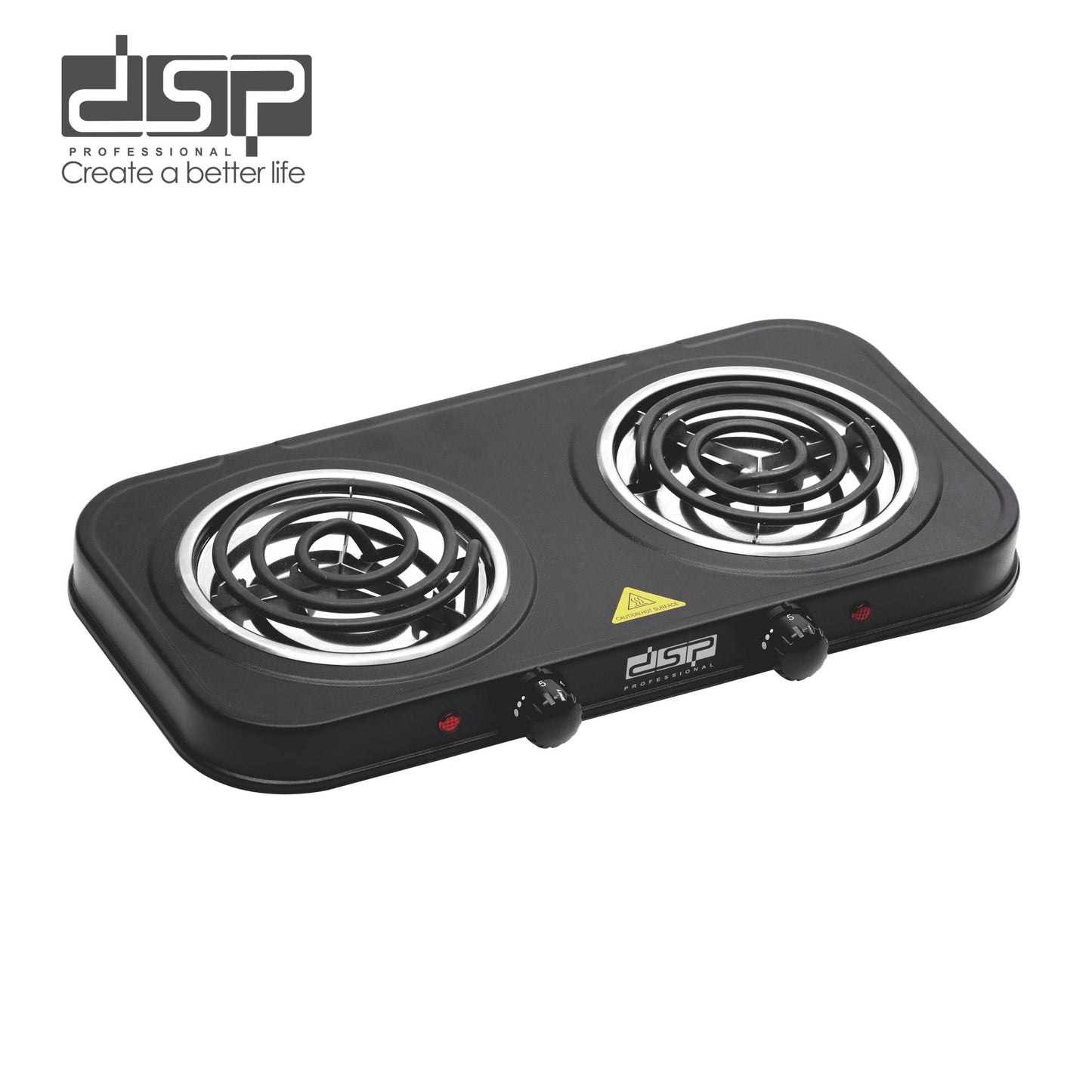 DSP Double Electric Stove, 2000W Portable Hot Plates for Countertop – Dual Burner Electric Cooktop with Adjustable Thermostat, Non-Slip Feet, Ideal for Home, Office, RV & Camping