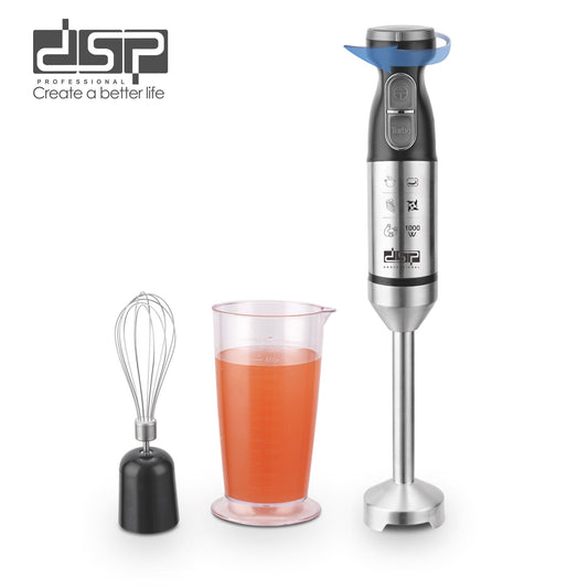 DSP 3 in 1 Immersion Blender Handheld 1000W, Stainless Steel Electric Hand Blender with Milk Frother & Whisk, Turbo Function for Smoothies, Soup, Puree, Coffee - Easy Clean Kitchen Tool