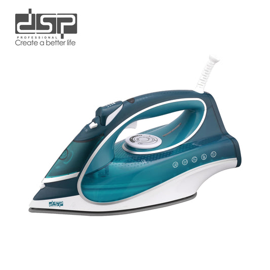 DSP Steam Iron for Clothes with Retractable Cord - 2400W Fast Heating, 450ml Water Tank, Ceramic Plate, Adjustable Temp & Vertical Steam, Self-Cleaning, Ideal for Home Use