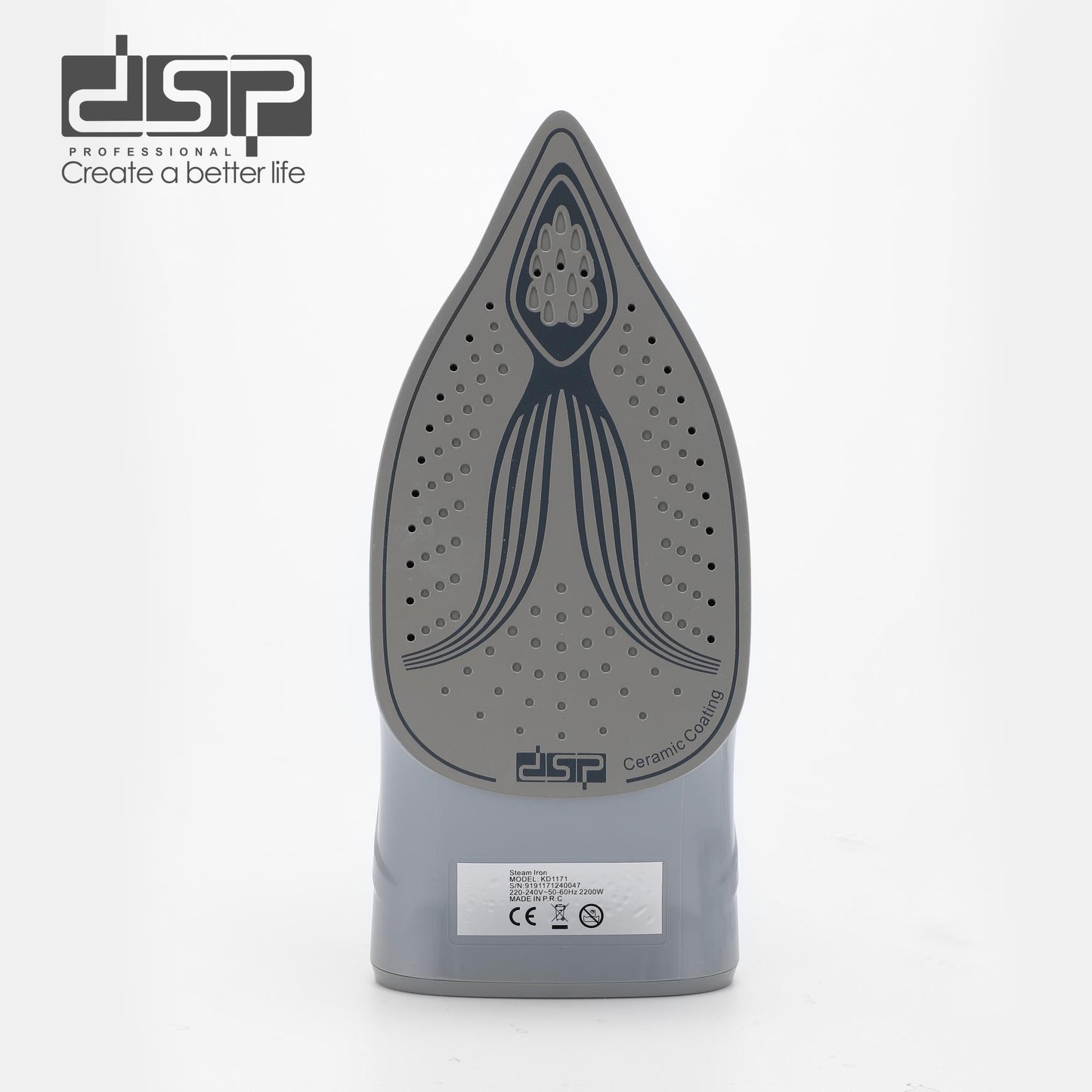 DSP Steam Iron for Clothes - 2200W Powerful Iron Steamer with Ceramic Soleplate, 400ml Water Tank, 7-in-1 Functions（Spray/Dry/Steam/Burst）& Self-Cleaning - Adjustable for All Fabrics