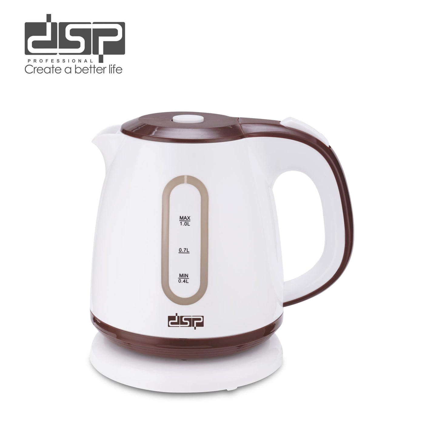DSP Electric Kettle 1L, 1200W Fast Boiling Water Kettle for Tea & Coffee, Stainless Steel Heater, Auto Shut-Off, Dry Burn Protection