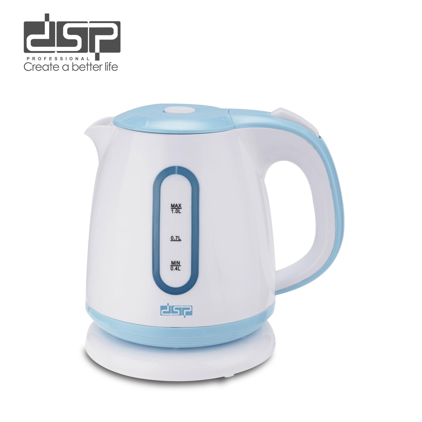 DSP Electric Kettle 1L, 1200W Fast Boiling Water Kettle for Tea & Coffee, Stainless Steel Heater, Auto Shut-Off, Dry Burn Protection