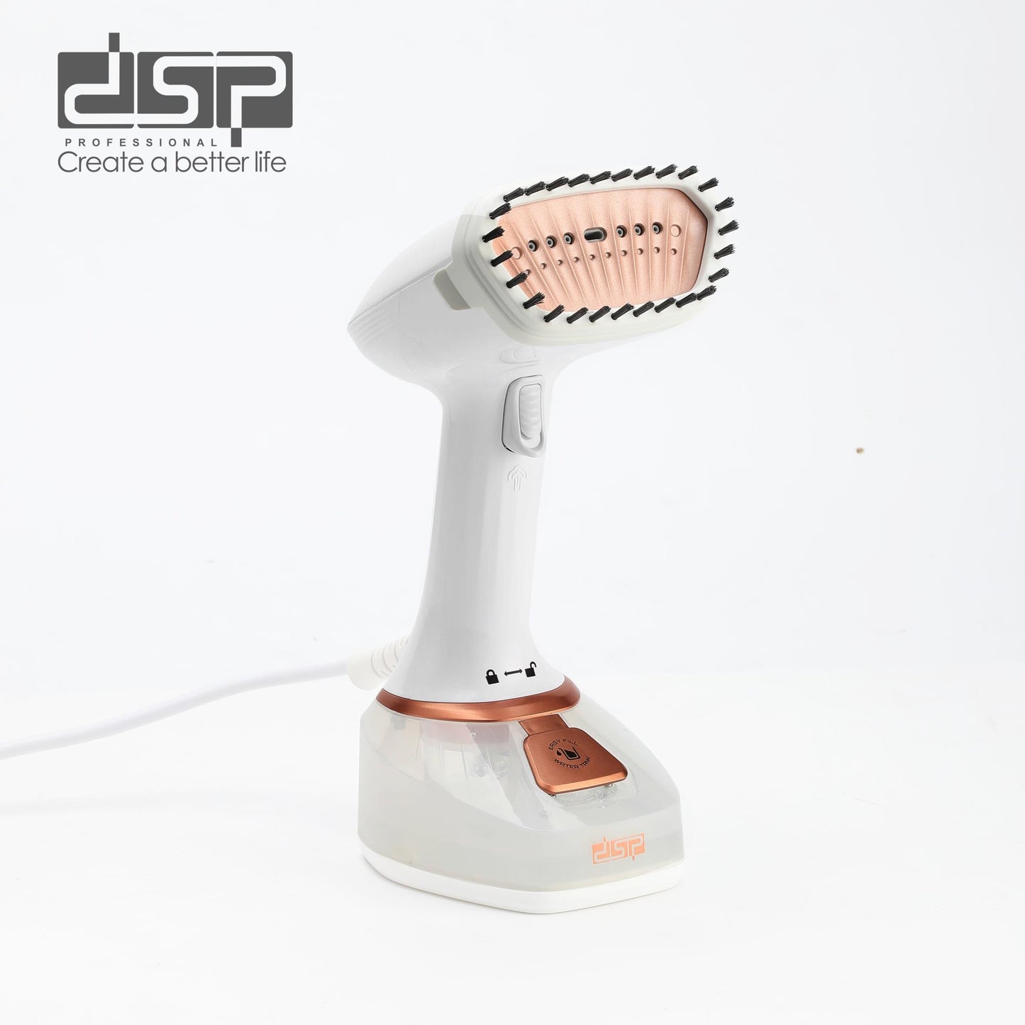 DSP Handheld Garment Steamer for Clothes – 1400W Travel Steamer with Ceramic Panel, 320ml Removable Tank, 15-25g/min Steam, 3-in-1 Hanging/Flat/Ironing, Overheat Protection – Perfect for Home Use