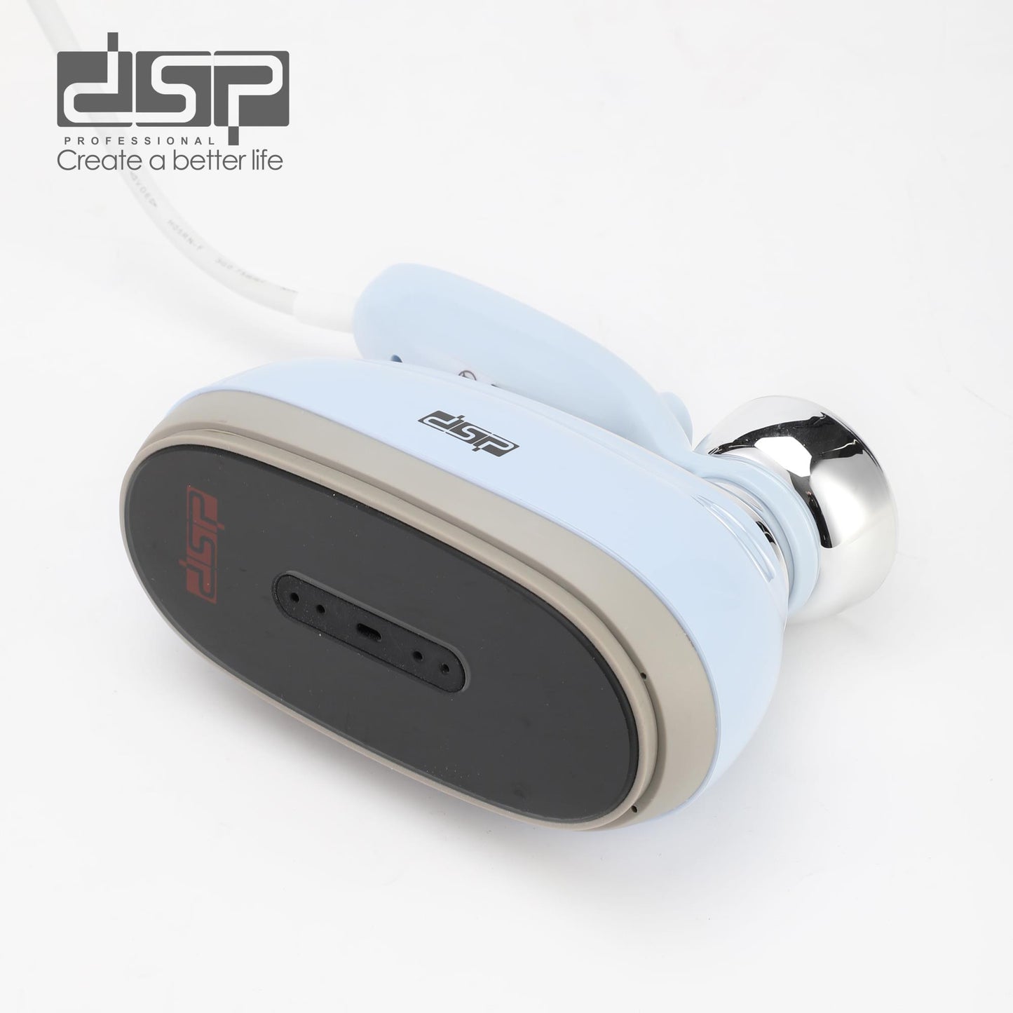 DSP Steam Iron for Clothes, 1200W Professional Dry & Steam Irons, 160ml Water Tank, Aluminum + Glass Soleplate, LED Display, 3 Steam Levels, Overheat Protection, Rotatable Handle for Home Use