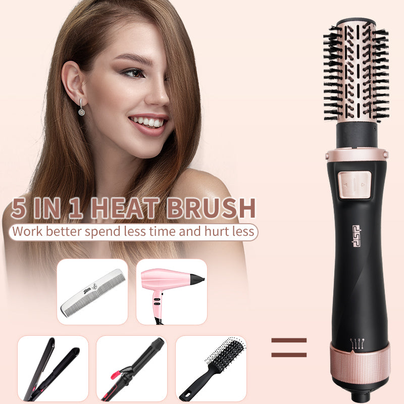 5 in 1 Rotating Hot Air Styler, 1000W RS365 Motor 27000RPM, 3 Heat Settings with Soft Switch & Overheat Protection for Damage Free Salon Styling at Home