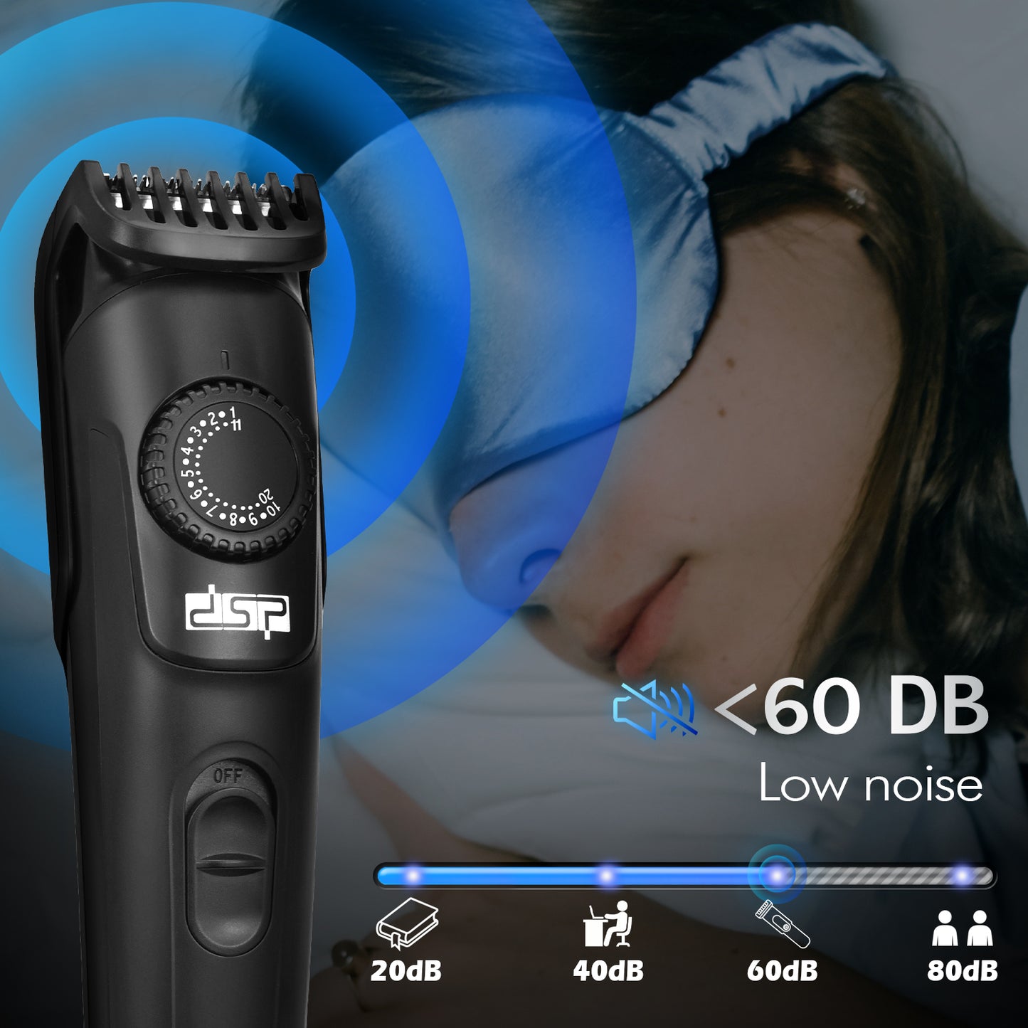 USB Rechargeable Hair Clipper, Gentle Precision Cutting with 2 Combs & Care Kit, Safe & Quiet Trimming