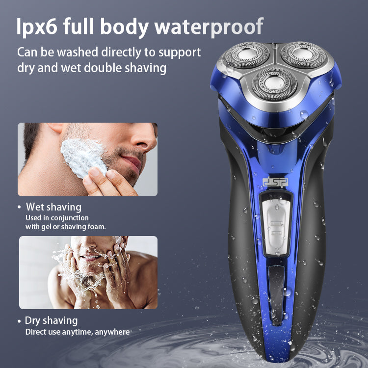 High Speed Electric Shaver 4800RPM IPX6 Waterproof 45Min Runtime Wet/Dry Shaving Comfort Skin Home Travel Use