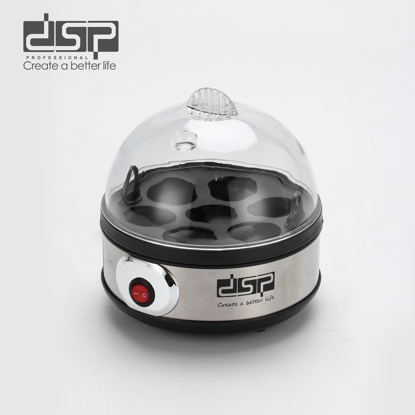 Smart Egg Boiler 350W, 7 Eggs Capacity with Auto Shut Off & Buzzer Alarm, Removable Lid/Rack for Effortless Soft/Hard Boiling, Perfect Breakfast Cooking Helper