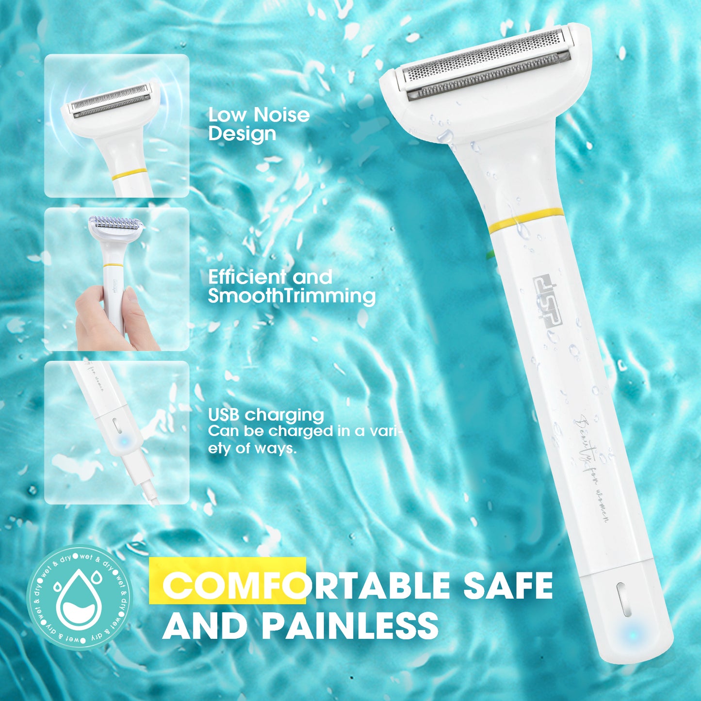 DSP AllZone 3 in 1 Beauty Tools Kit | 7500RPM Turbo & IPX4 Splashproof with 3 Pro Trimmers + Type-C Fast Charge