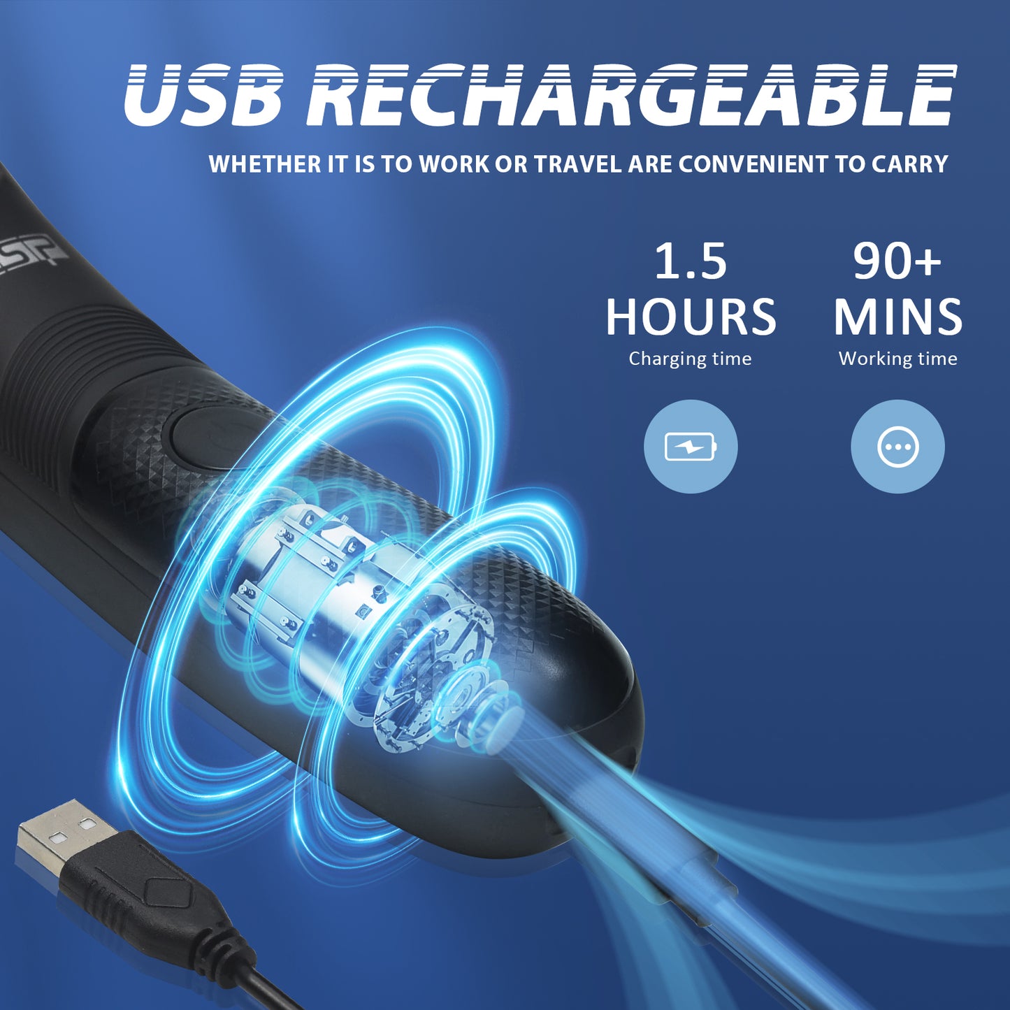 Professional Body Trimmer with Ceramic Blades, 5200RPM Motor & IPX7 Waterproof, USB Rechargeable 90Min Use for Smooth Sensitive Skin Grooming