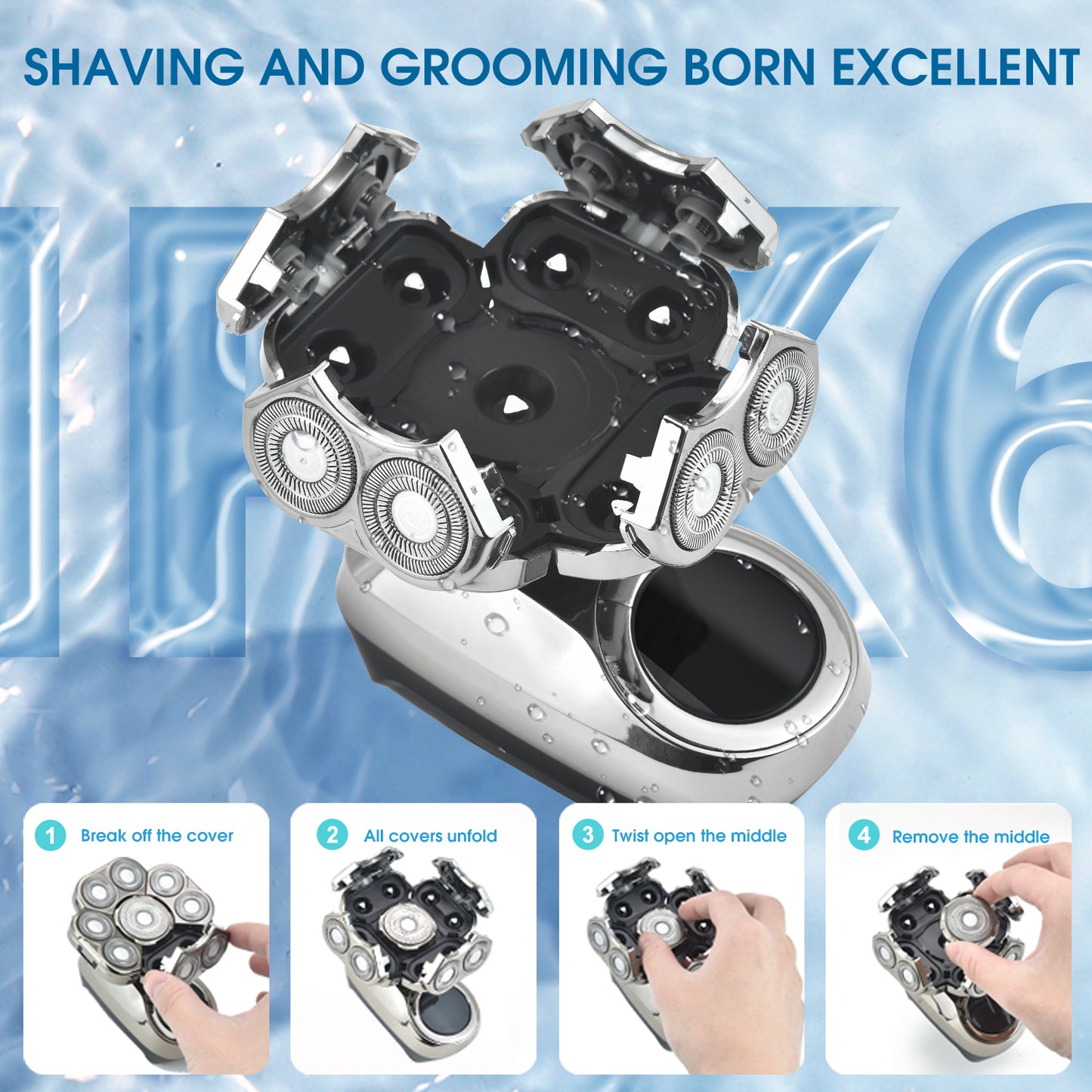 DSP Ultra Bald Head Shaver 8500RPM Pro | IPX6 Waterproof for Smooth Skin Anywhere, SkinGuard Technology