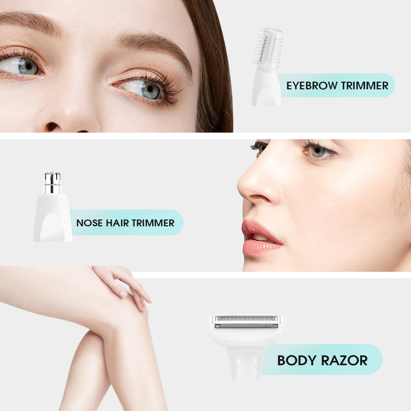 DSP AllZone 3 in 1 Beauty Tools Kit | 7500RPM Turbo & IPX4 Splashproof with 3 Pro Trimmers + Type-C Fast Charge