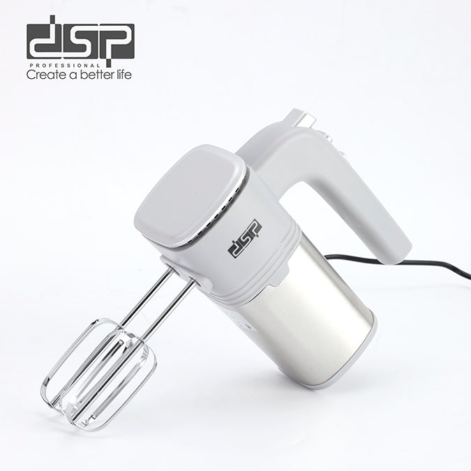[DSP] 200W Electric Hand Mixer, 5-Speed Adjustable + Turbo Function, Stainless Steel Handheld Mixer with Eject Button, Includes Dual Beaters & Dough Hooks (220-240V, for Home Baking)