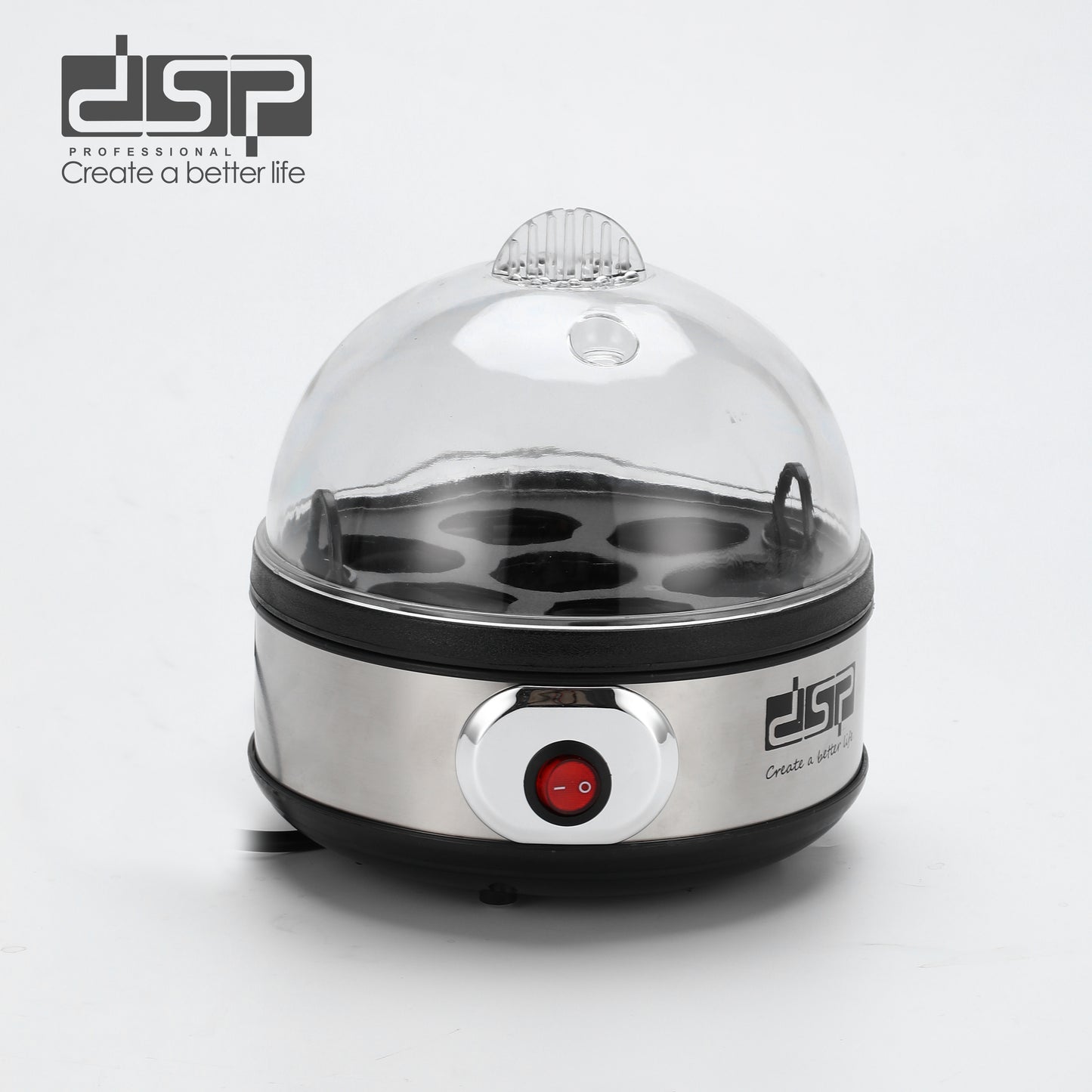 Smart Egg Boiler 350W, 7 Eggs Capacity with Auto Shut Off & Buzzer Alarm, Removable Lid/Rack for Effortless Soft/Hard Boiling, Perfect Breakfast Cooking Helper