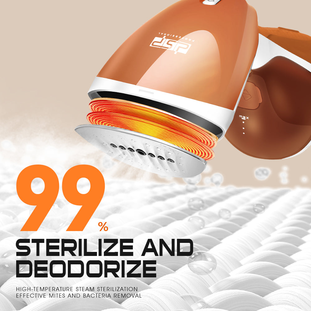 1500W Handheld Garment Steamer, 20-25g/min Continuous Steam & 3-in-1 Ironing with Removable Brush for Fast Wrinkle Removal