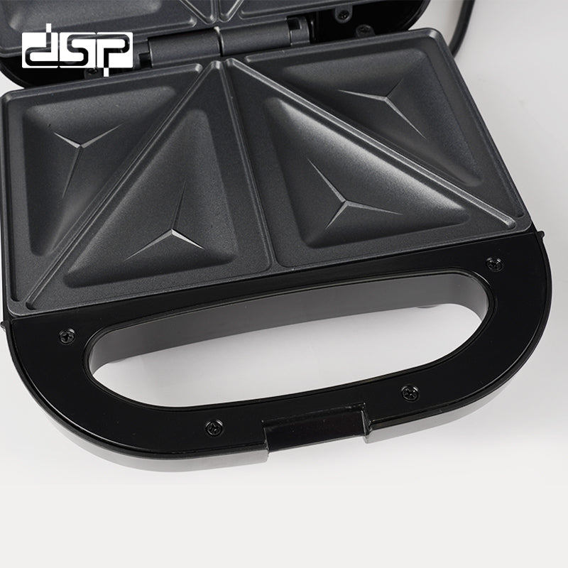 750W Triangle Sandwich Maker with Non-Stick Plates, Cool-Touch Handle & Thermostatic Control for Crispy Toast/Panini/Hash Browns