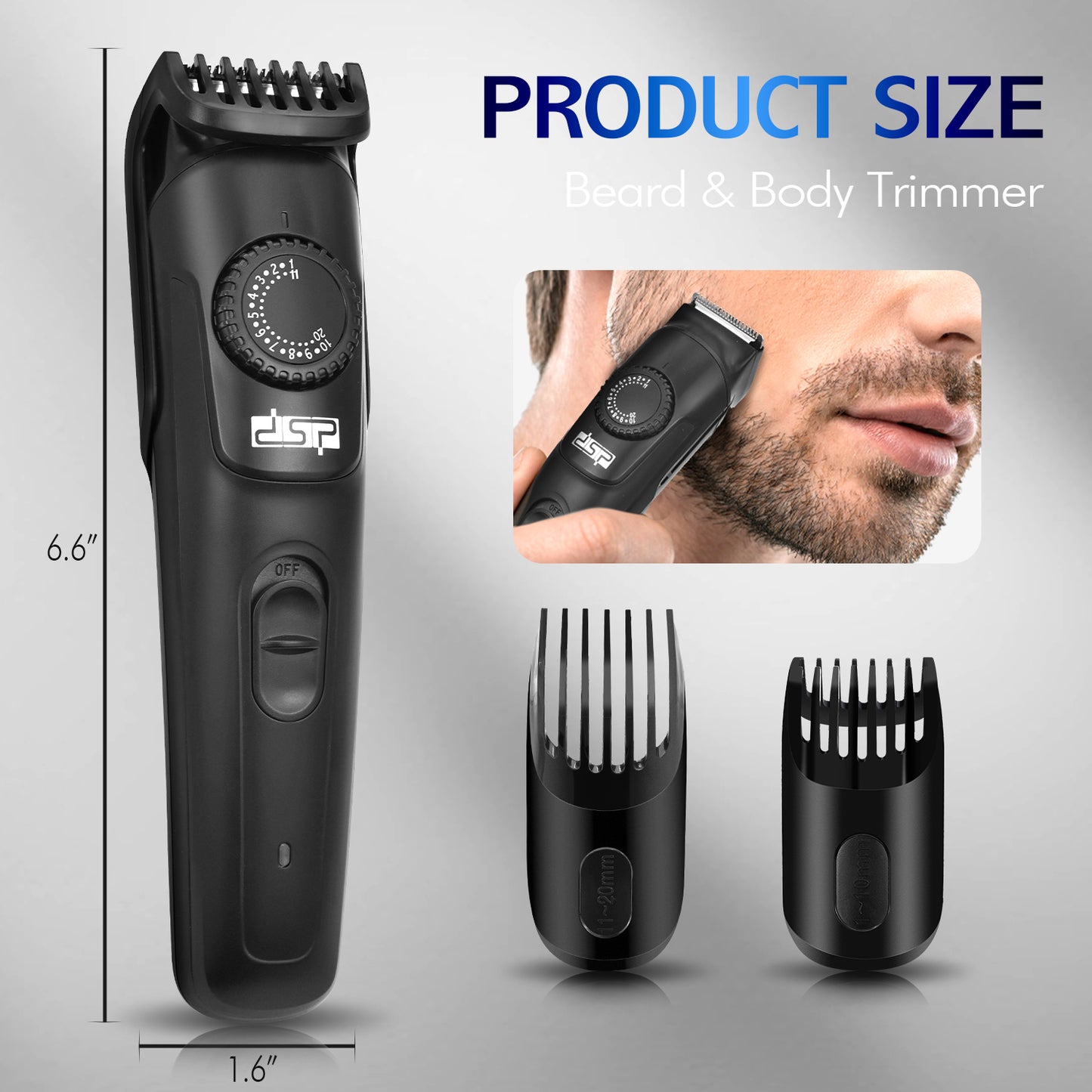 USB Rechargeable Hair Clipper, Gentle Precision Cutting with 2 Combs & Care Kit, Safe & Quiet Trimming